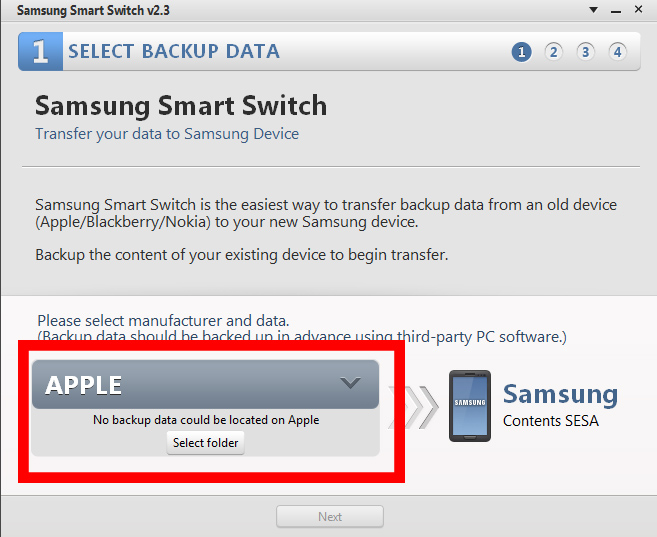 Smart Switch: Pasar datos de un teléfono Apple, BlackBerry o Nokia a nuestro dispositivo.