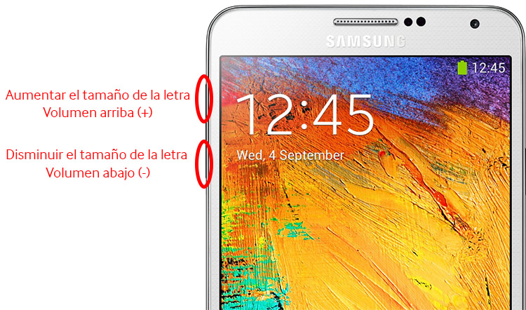 Galaxy Note3: Modificar el tamaño de texto al redactar un SMS