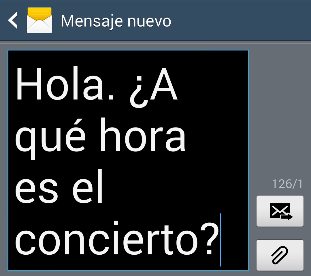 Galaxy Note3: Modificar el tamaño de texto al redactar un SMS