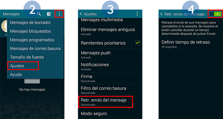 Galaxy S5: Retraso de envío del mensaje. ¿Qué es y cómo lo activamos?