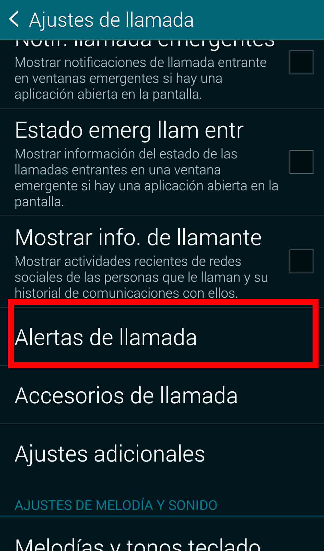 Galaxy S5: Hacer que las notificaciones suenen o vibren