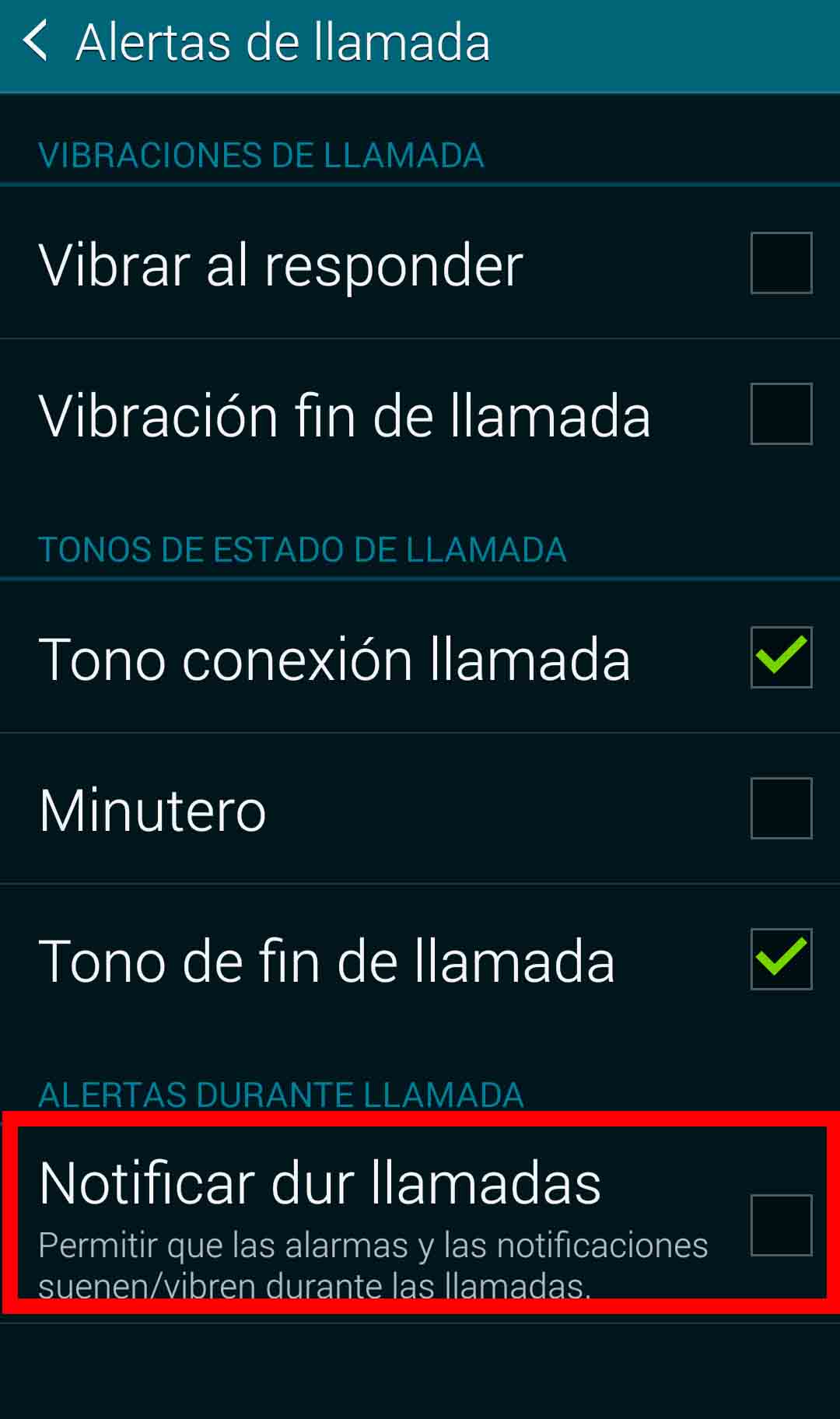 Galaxy S5: Hacer que las notificaciones suenen o vibren