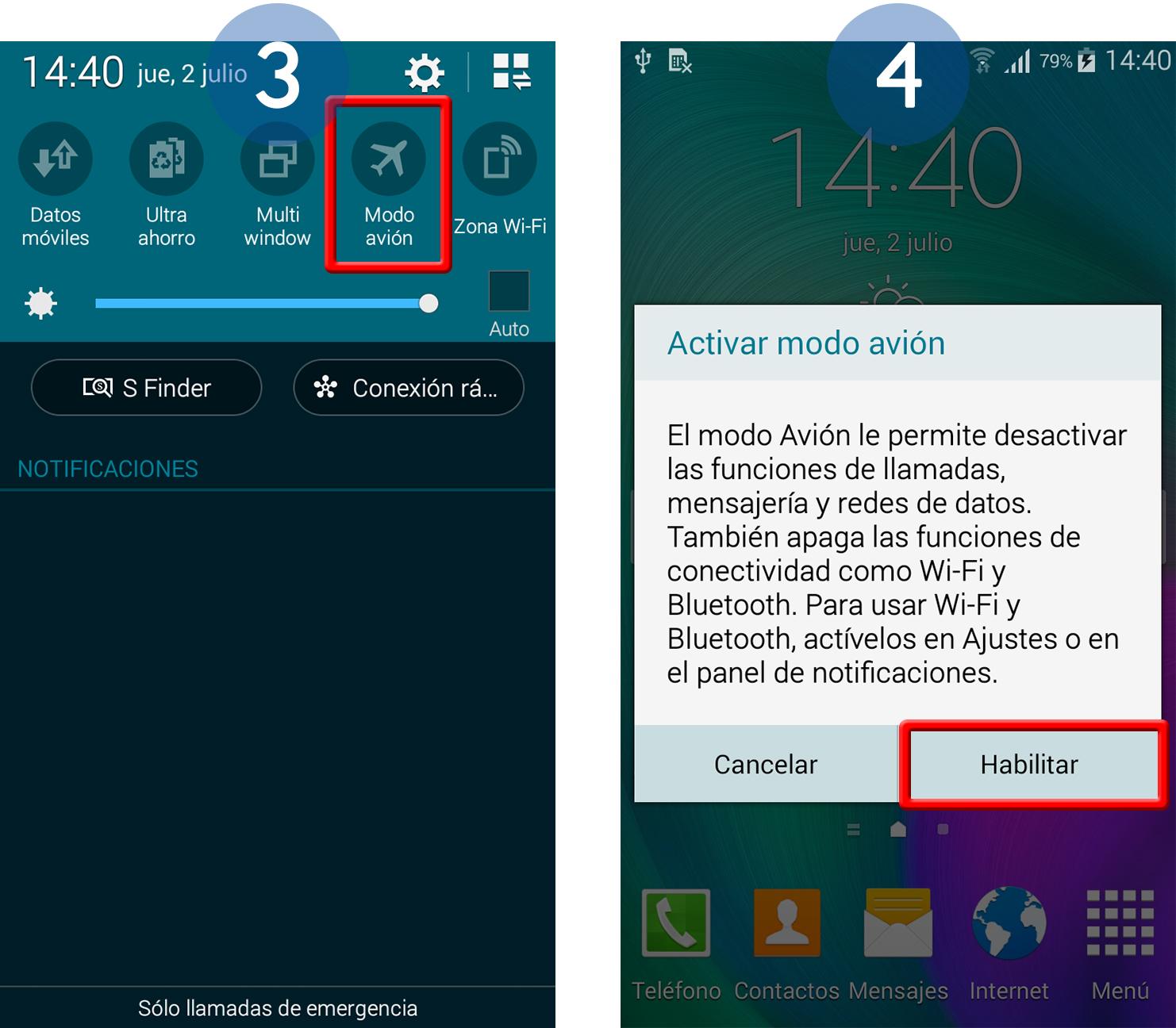 (Galaxy A5) Modo avión: ¿qué es y cómo se activa?