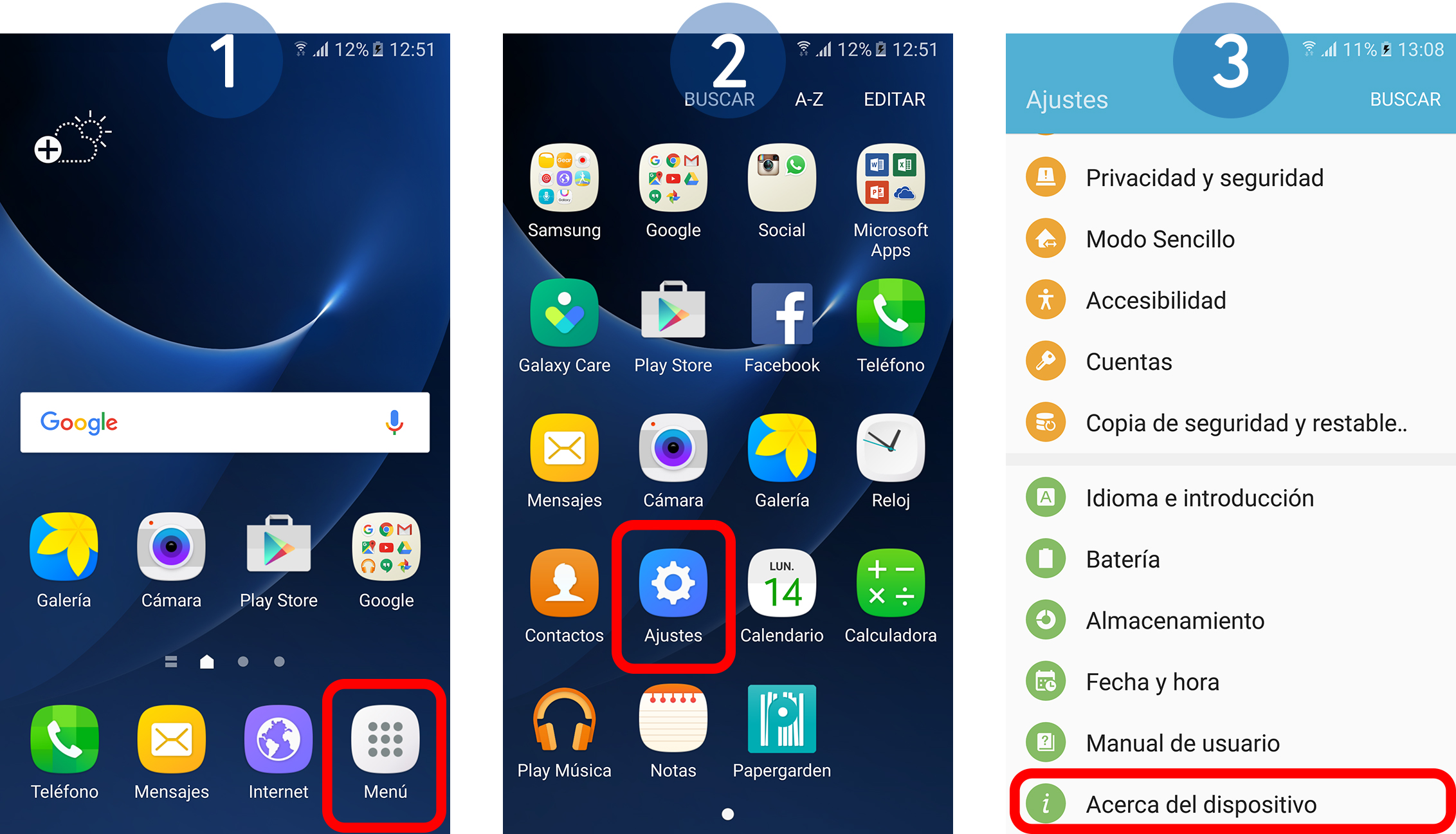 Galaxy S7: Obtener el numero IMEI