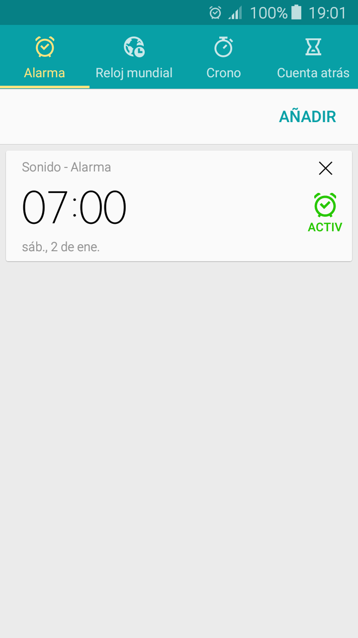 Nuestro Galaxy J3 2016 nos permite configurar alarmas y personalizarlas según nuestras preferencias