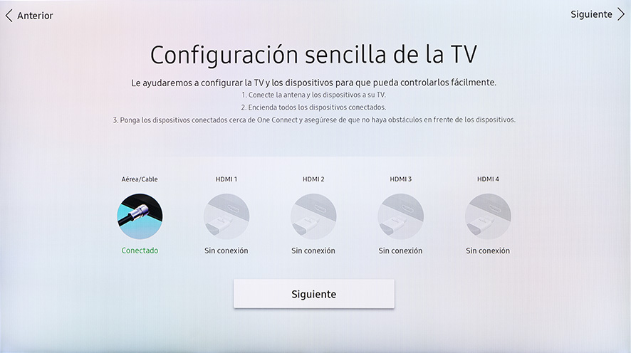 Configuración inicial del televisor