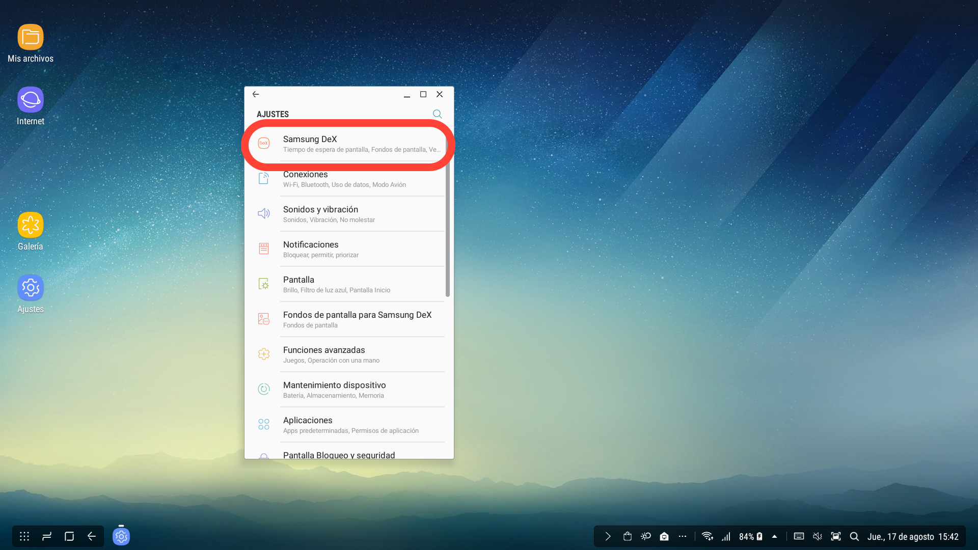 Tocamos en “Samsung DeX”