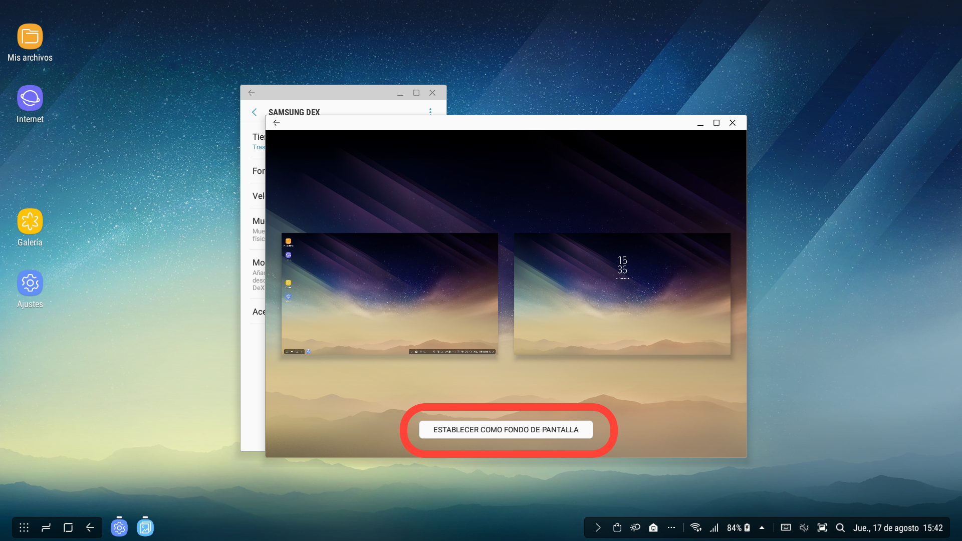 Pulsamos sobre “Establecer como fondo de pantalla”