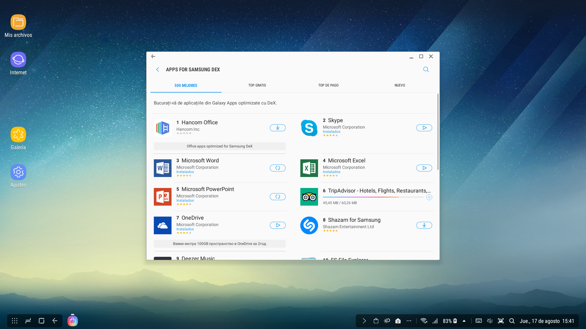 Cómo descargar aplicaciones optimizadas para Dex Station