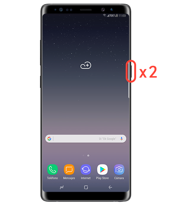 Nuestro Galaxy Note8 nos permite acceder a la cámara rápidamente pulsando el botón de encendido dos veces rápidamente