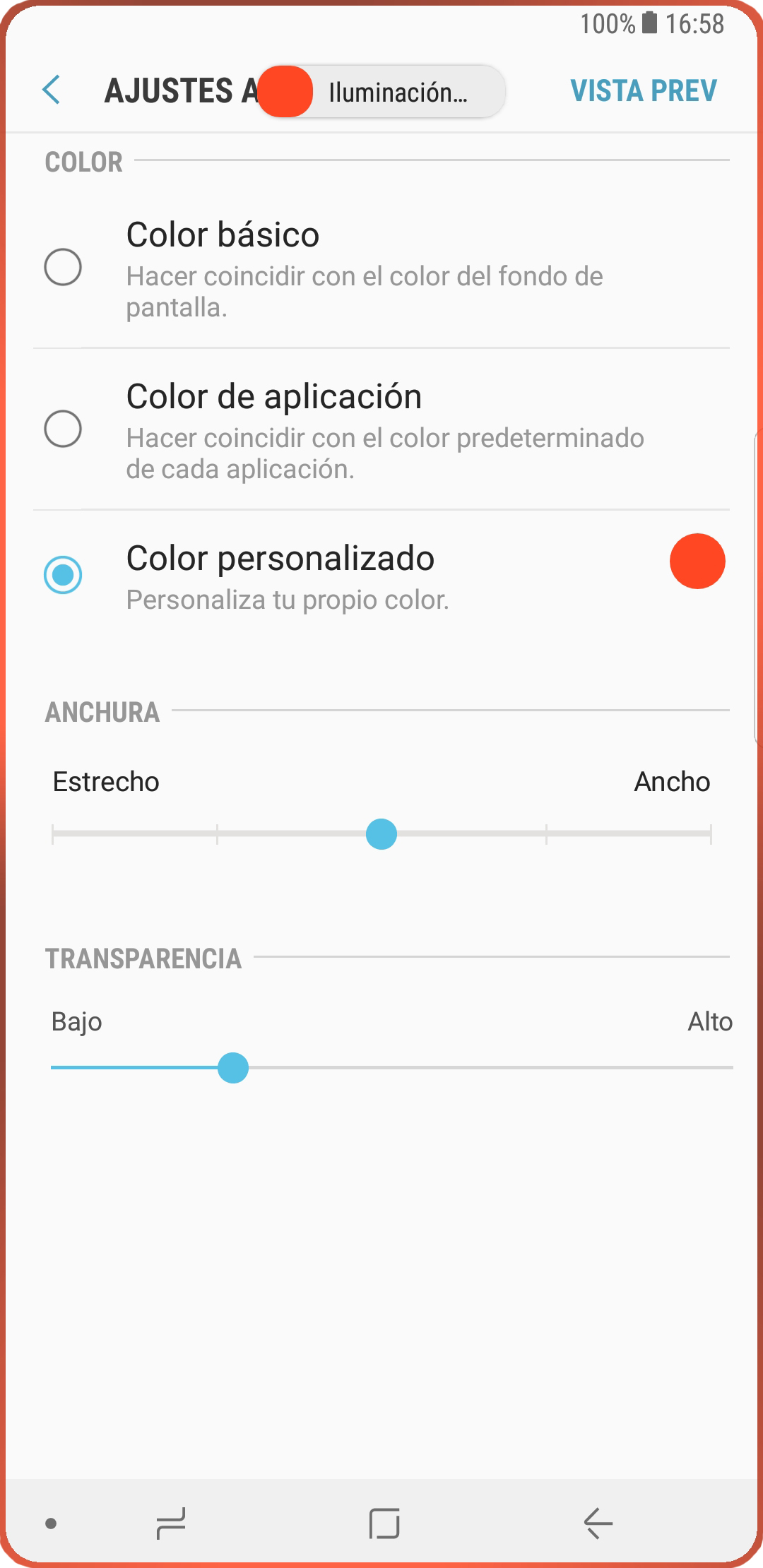 ¿Cómo configurar la pantalla Edge para que se ilumine al recibir notificaciones?