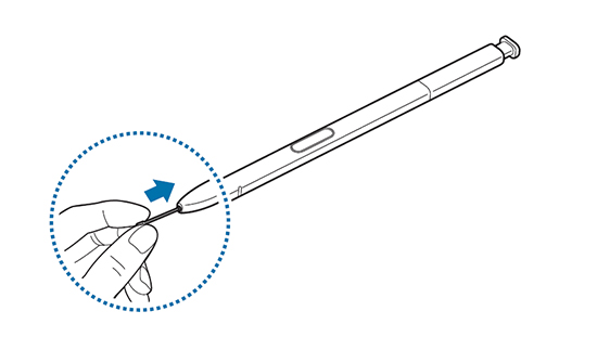 Insertamos con cuidado la nueva punta en el S Pen