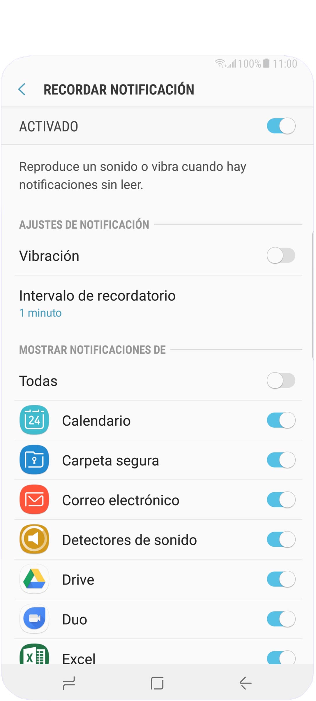 Podemos ajustar nuestro Galaxy Note8 para que emita alertas sobre notificaciones que no hayamos revisado