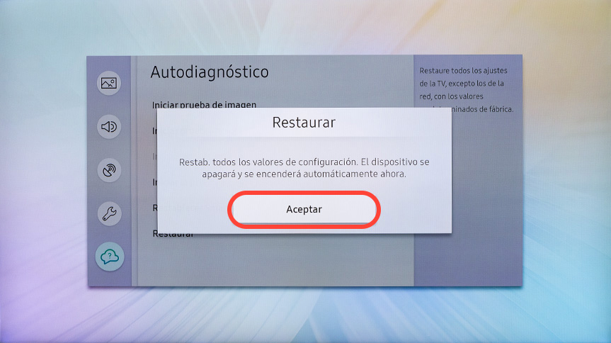 Cómo restablecer los valores de fábrica del televisor