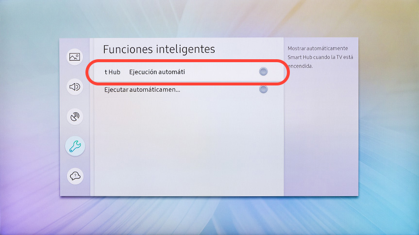 ¿Cómo configurar el televisor para que aparezca el Smart Hub al encenderlo?
