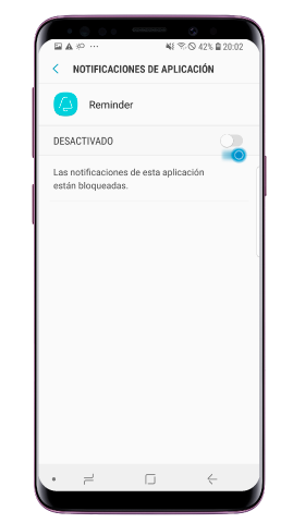 Activa las notificaciones deslizando el botón a “Activado”