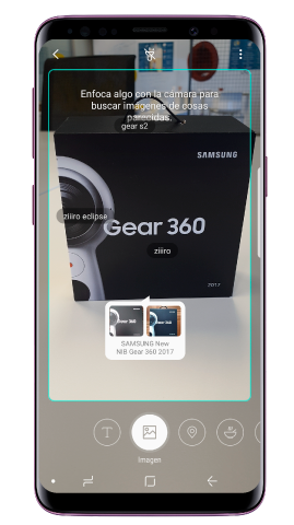 Apunta con la cámara al objeto o localización y sujeta tu teléfono con firmeza mientras Bixby Vision realiza su búsqueda