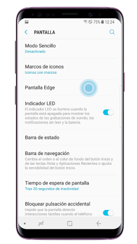 Selecciona “Pantalla Edge”