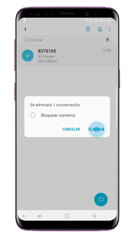 Pulsa “Eliminar” para borrar la conversación