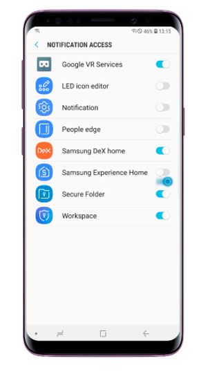 Liuta kytkin aktivoidaksesi Samsung Experience alkunäyttö