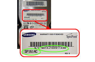 Où trouver la référence de mon produit ? Disque dur