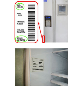Où trouver la référence de mon produit ? Refrigerateur