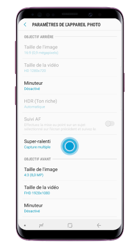 Appuyez sur la fonction « Super-ralenti »