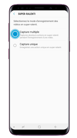 Sélectionnez « Capture multiple » ou « Capture unique »