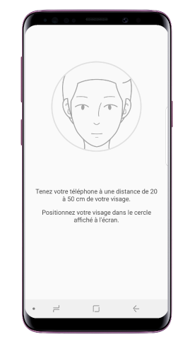 Lorsqu'un écran de déverrouillage s'affiche, appuyez sur « Activer » pour utiliser votre visage et vos iris pour déverrouiller l'écran