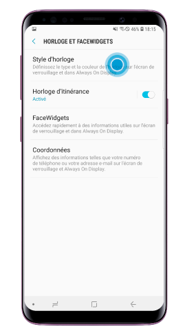 Tapez sur « Style d’horloge »