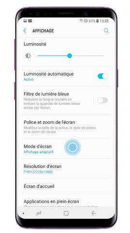 Appuyez sur « Affichage »