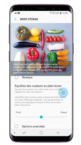 Appuyez sur Mode écran