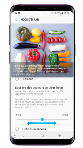 Sélectionnez Affichage adaptatif