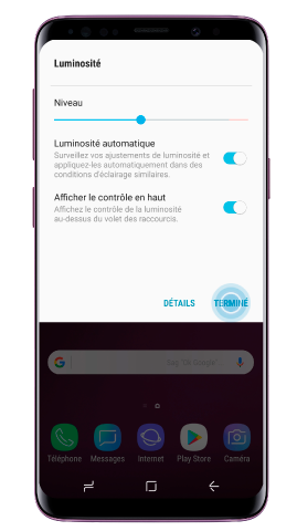 Appuyez sur Terminé