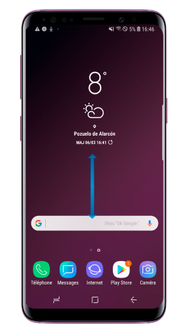 Aller de l'écran d’accueil à l'écran des Applications