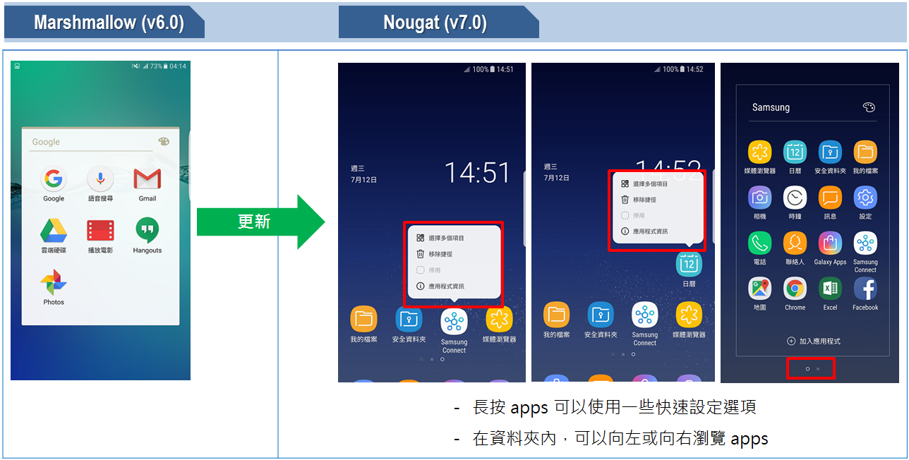 Android OS 7.0 (Nougat) 的字體大小及 Apps 設定有甚麼更新?
