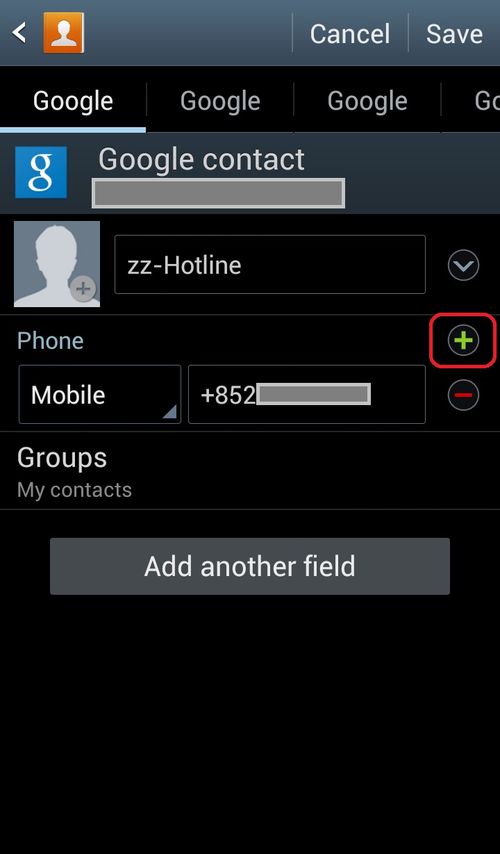How to put more than one phone number to the same contact in Samsung Galaxy Note2?