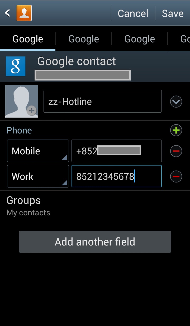 How to put more than one phone number to the same contact in Samsung Galaxy Note2?