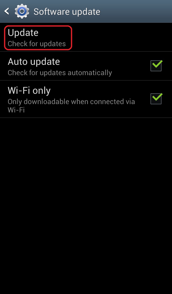 How to make software update icon at upper-left corner of screen of GALAXY S III disappear?