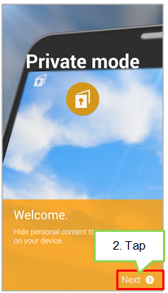 How to set the Private mode on Galaxy Note4?