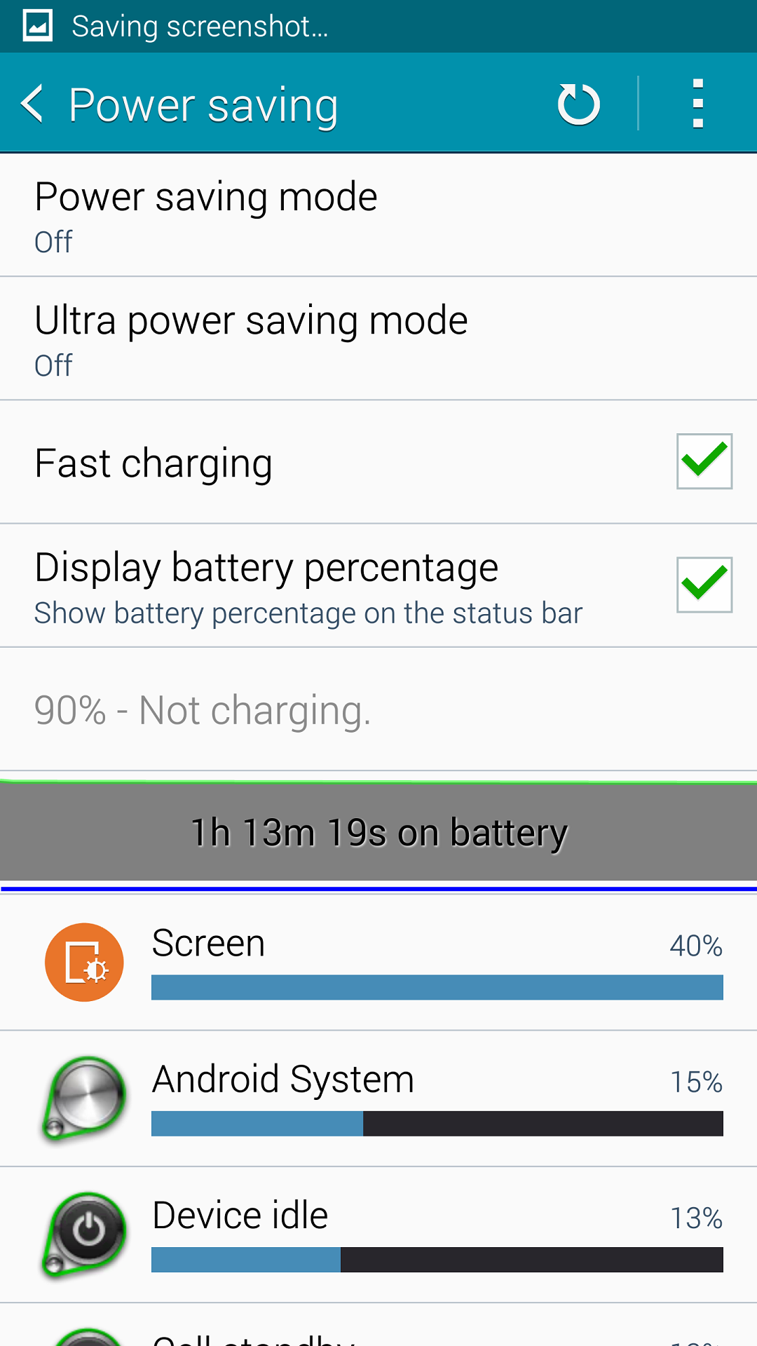 How to set the Display battery percentage on the screen in Note4