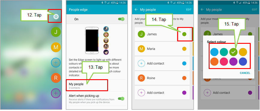 Galaxy S6 edge: How do I use Edge lighting and People edge features on Edge screen?