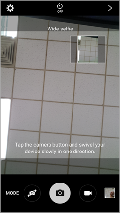 How do I take images by Wide Selfie mode using front camera on Galaxy S6/S6 edge?