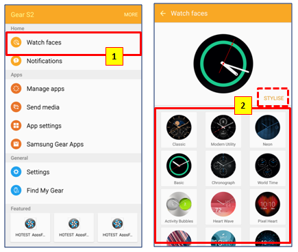 How can I change the clock style on Gear S2?
