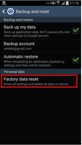 factory data reset