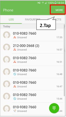 How do I set “Identify unsaved number” feature in Galaxy S7 and S7 edge?