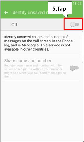 How do I set “Identify unsaved number” feature in Galaxy S7 and S7 edge?