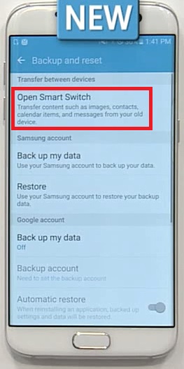 How to Transfer Data from my old Android device to my new Galaxy device using Wifi Direct?