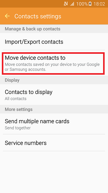 Galaxy S6: How to Move Contacts to Google account?