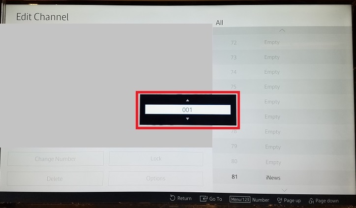 How to edit TV Channel No.?